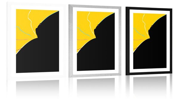 Poster cu passepartout abstractizarea corpului feminin