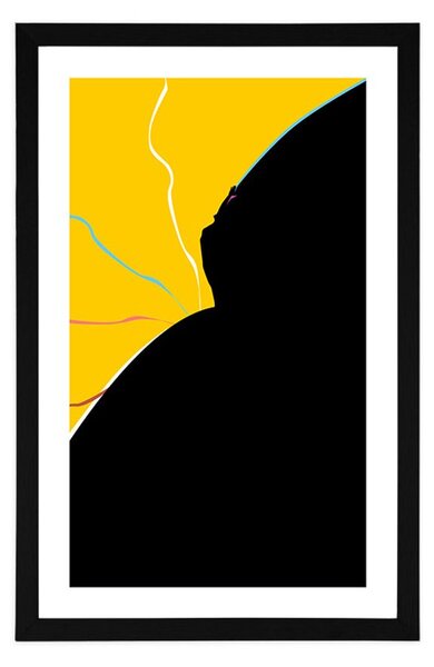 Poster cu passepartout abstractizarea corpului feminin