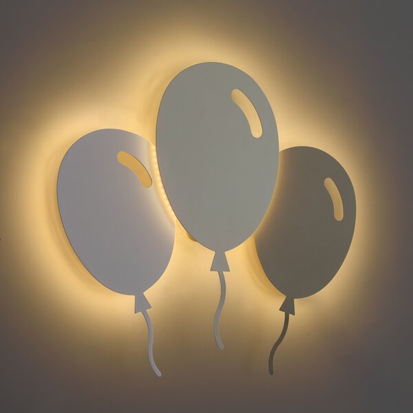 Kinder wandlamp wit met beige incl. LED 3-staps dimbaar - Balloon