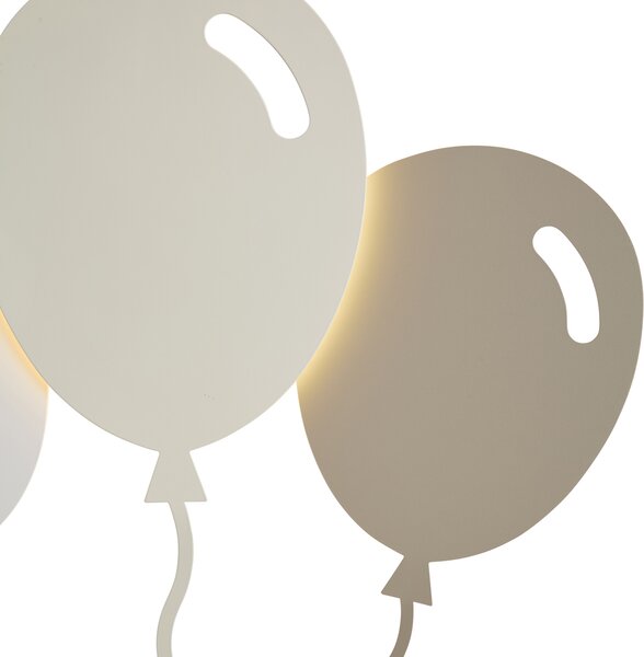 Kinder wandlamp wit met beige incl. LED 3-staps dimbaar - Balloon