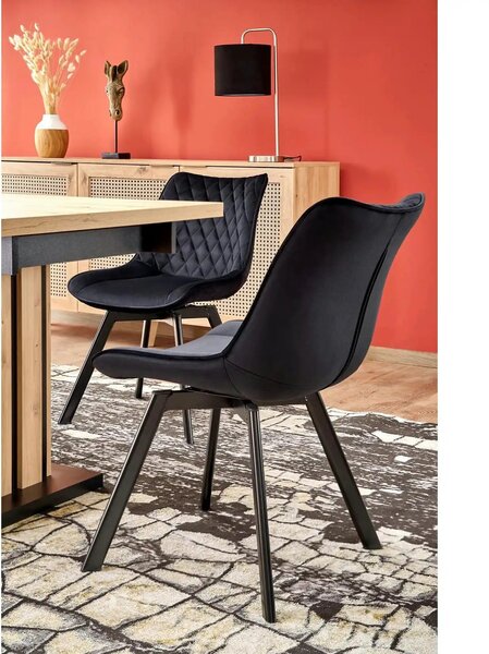 Masa extensibila LAMELLO, stejar/negru, PAL laminat, 130/180x80x76 cm