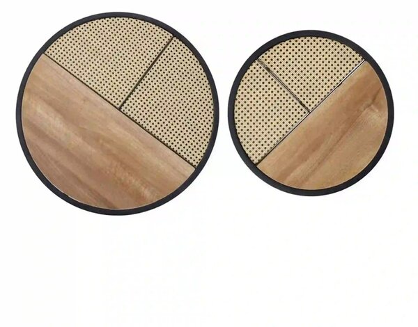 Set 2 masute cafea GARMIN, stejar auriu/negru