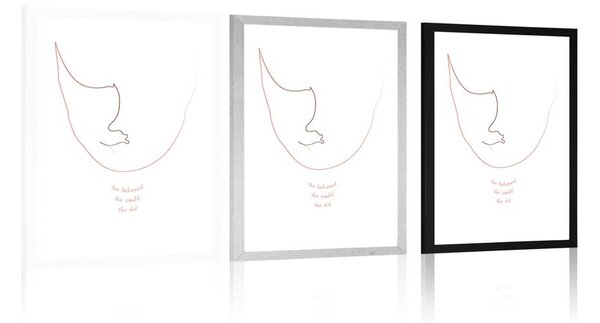 Poster cu passepartout minimalism cu inscripție