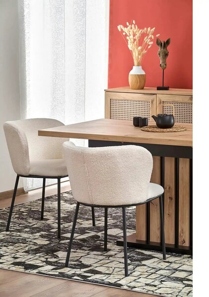 Masa extensibila LAMELLO, stejar/negru, PAL laminat, 130/180x80x76 cm