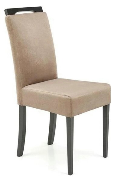 Scaun CLARION 2, bej/negru, stofa catifelata/lemn, 42x58x97 cm
