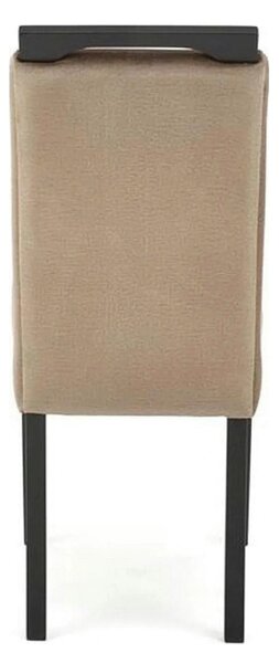 Scaun CLARION 2, bej/negru, stofa catifelata/lemn, 42x58x97 cm