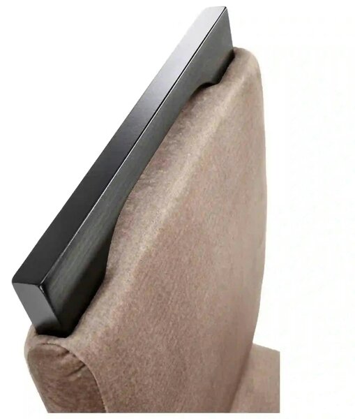 Scaun CLARION 2, bej/negru, stofa catifelata/lemn, 42x58x97 cm