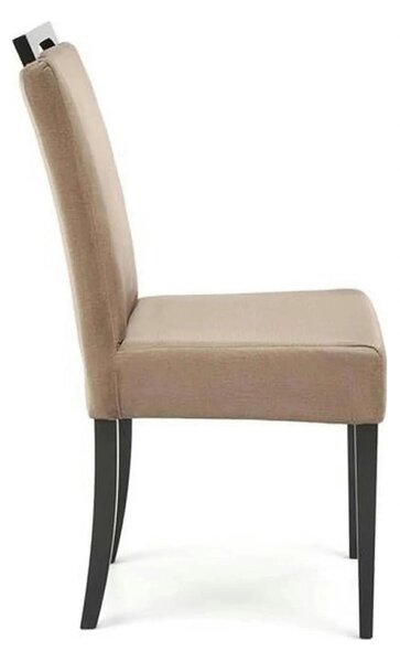 Scaun CLARION 2, bej/negru, stofa catifelata/lemn, 42x58x97 cm