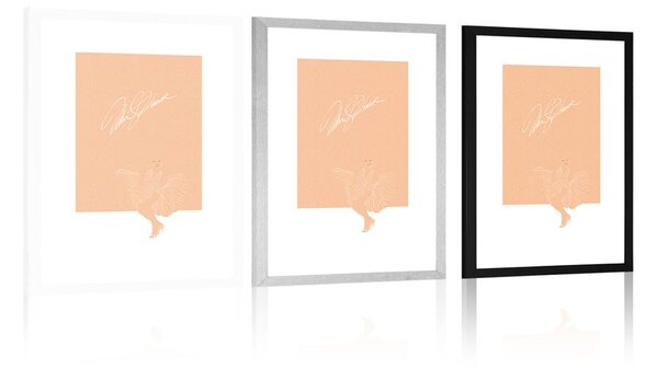 Poster cu passepartout Marilyn Monroe cu semnătură