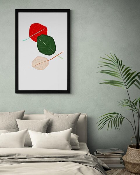 Poster cu passepartout frunze pline de culori