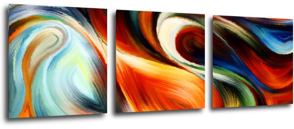 Impresi Tablou Colorful fluid - 90 x 30 cm (3-piese)