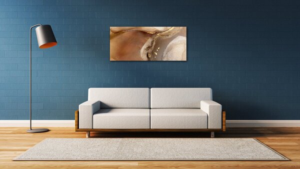 Impresi Tablou Golden Beige Fluid - 90 x 40 cm