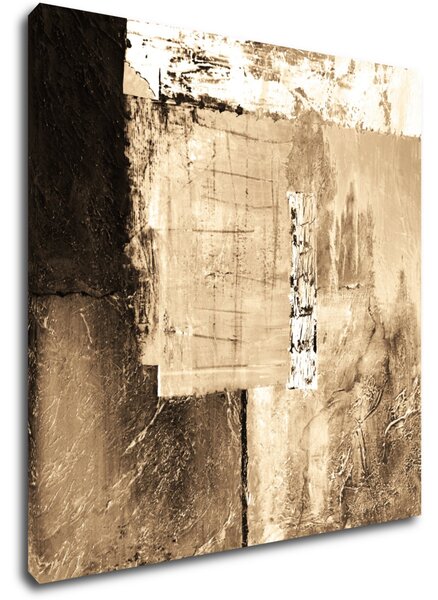 Impresi Tablou Beige gold abstract square - 40 x 40 cm
