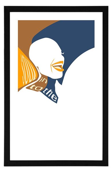 Poster cu passepartout silueta femeii cu inscripție