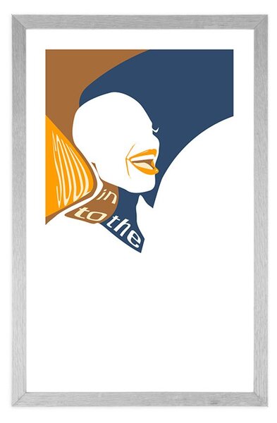 Poster cu passepartout silueta femeii cu inscripție