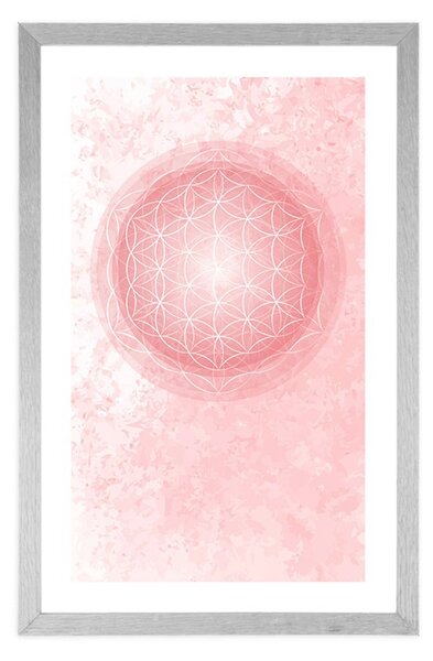 Poster cu passepartout Mandala în tonuri delicate