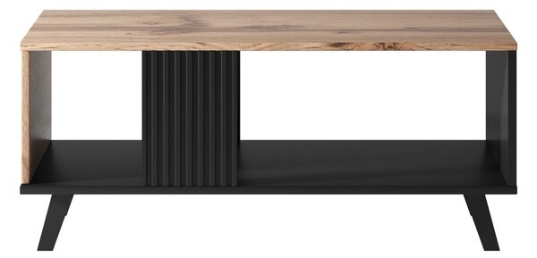 Masuta RANDOM, stejar/negru, PAL, 92x50x40 cm