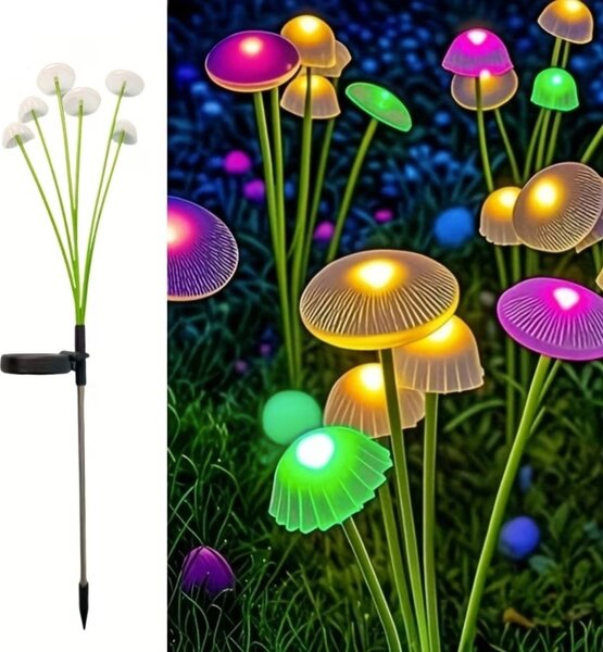 Set 2 x lampa solara 6 LED Jellyfish, Multicolor
