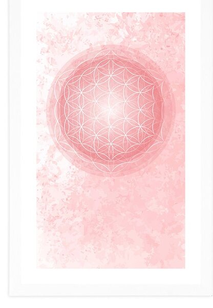 Poster cu passepartout Mandala în tonuri delicate