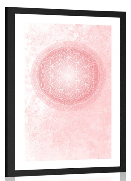 Poster cu passepartout Mandala în tonuri delicate