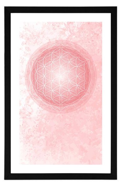 Poster cu passepartout Mandala în tonuri delicate