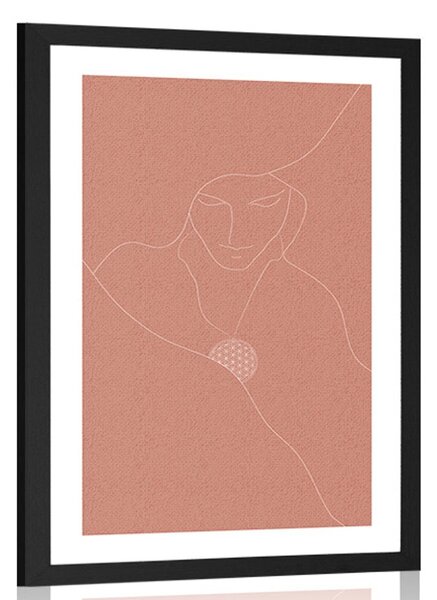 Poster cu passepartout linii delicate și floarea vieții