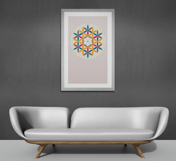 Poster cu passepartout Mandala colorată