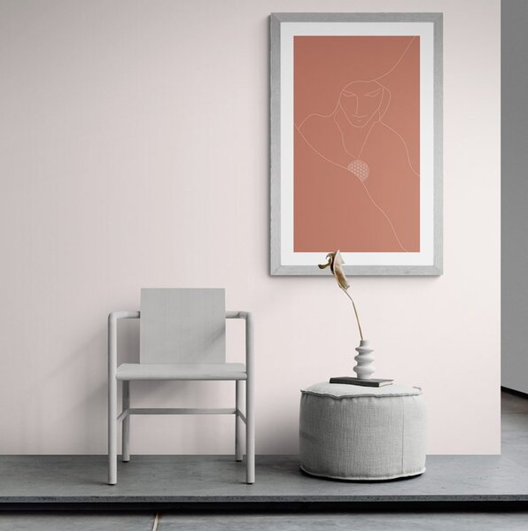 Poster cu passepartout linii delicate și floarea vieții