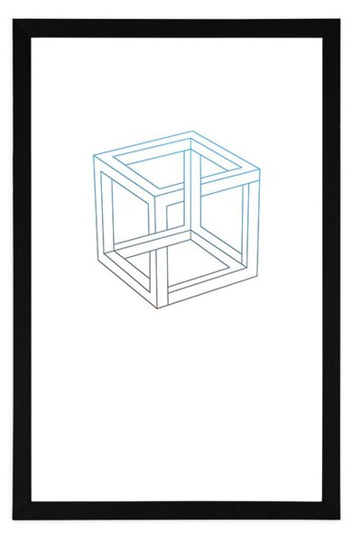 Poster cu passepartout cub minimalist