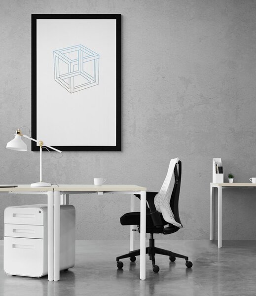 Poster cu passepartout cub minimalist