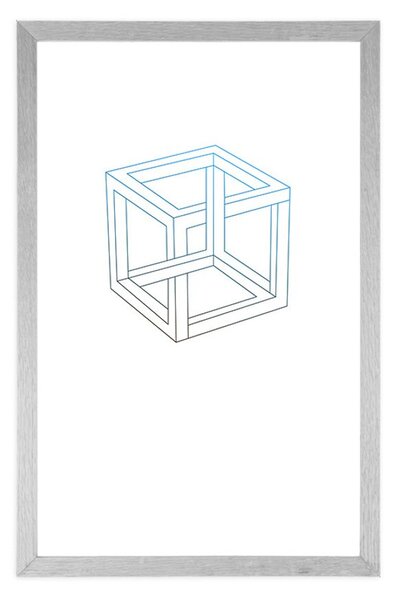 Poster cu passepartout cub minimalist