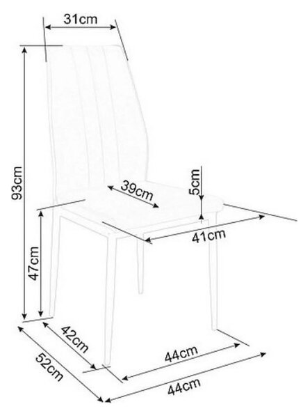 Scaun ATOM, gri/negru, stofa catifelata/metal, 44x39x93 cm