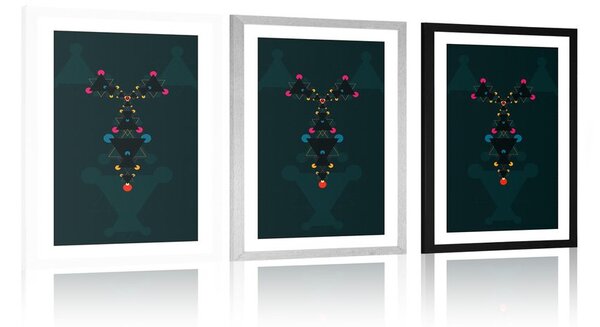 Poster cu passepartout modele pe fundalul întunecat
