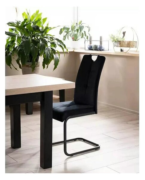 Scaun AXO, negru, stofa catifelata/metal, 43x47x101 cm