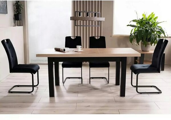 Scaun AXO, negru, stofa catifelata/metal, 43x47x101 cm
