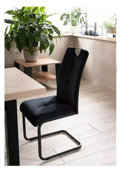 Scaun AXO, negru, stofa catifelata/metal, 43x47x101 cm
