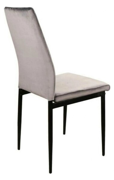 Scaun ATOM, gri/negru, stofa catifelata/metal, 44x39x93 cm