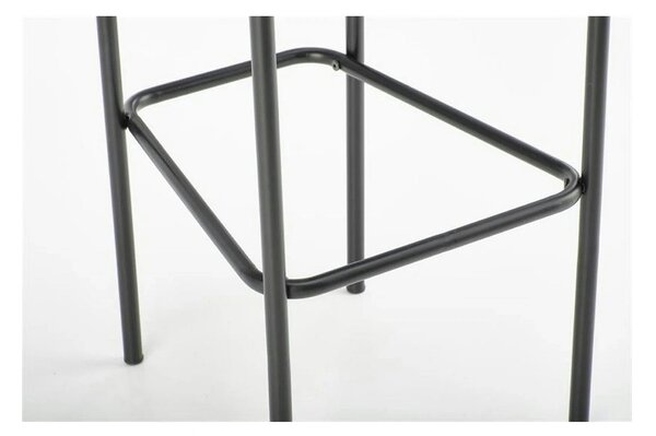 Scaun bar H108, gri - Bluvel 14/negru, stofa catifelata/otel, 42x48x92