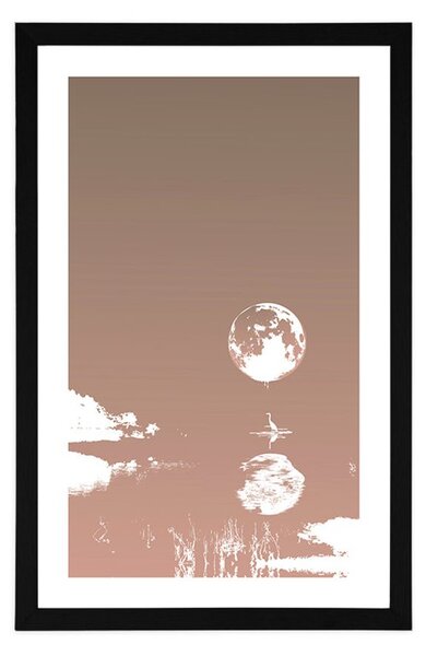 Poster cu passepartout reflecția lunii