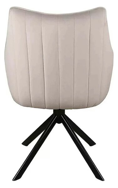 Scaun living rotativ AZALIA, gri deschis/negru, stofa catifelata/metal