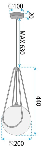 Lampă suspendată APP1793-1CP 20cm Gold