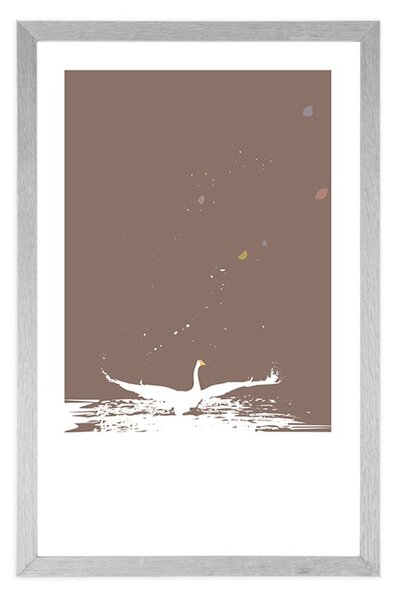 Poster cu passepartout lacul lebedelor