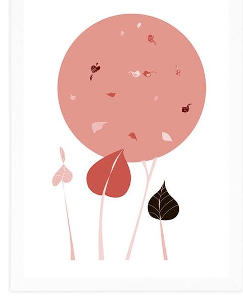 Poster cu passepartout design interesant de frunze