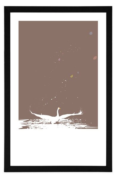 Poster cu passepartout lacul lebedelor