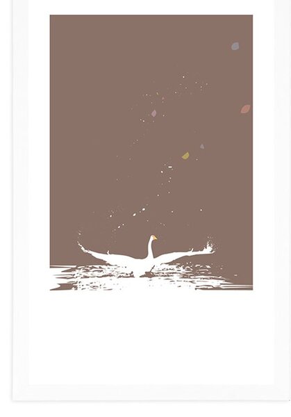 Poster cu passepartout lacul lebedelor
