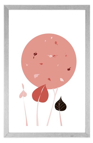 Poster cu passepartout design interesant de frunze