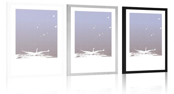 Poster cu passepartout povestea lebedelor