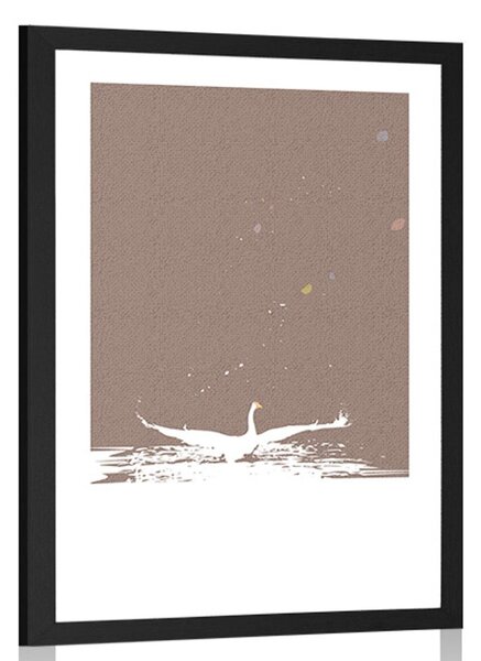 Poster cu passepartout lacul lebedelor