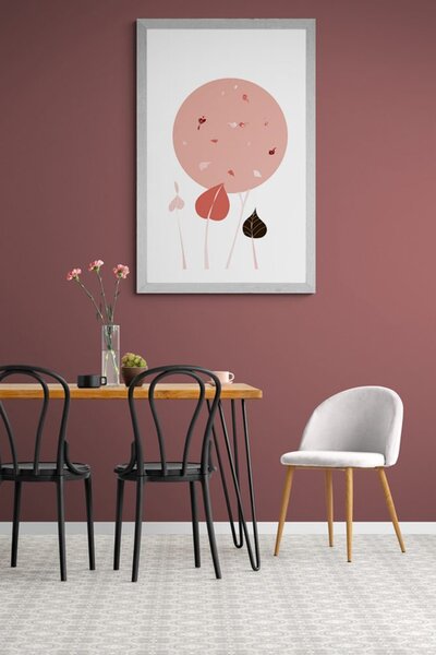 Poster cu passepartout design interesant de frunze