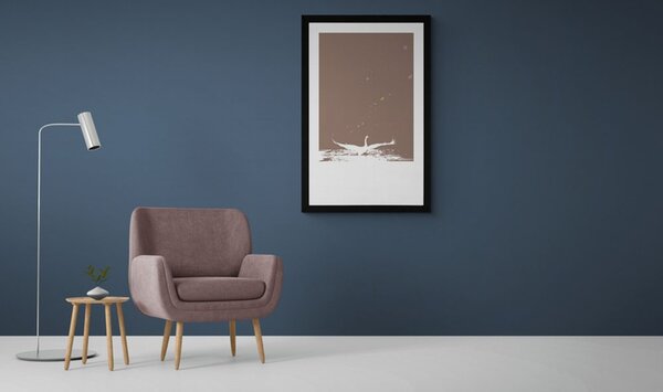 Poster cu passepartout lacul lebedelor